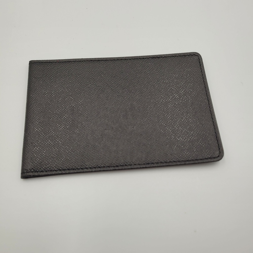 Louis Vuitton Taiga Leather ID Photo Holder Ardoise Black Bifold Wallet SP0061